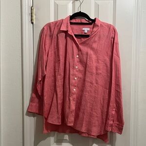 J. Jill Pink Linen Blouse NWT